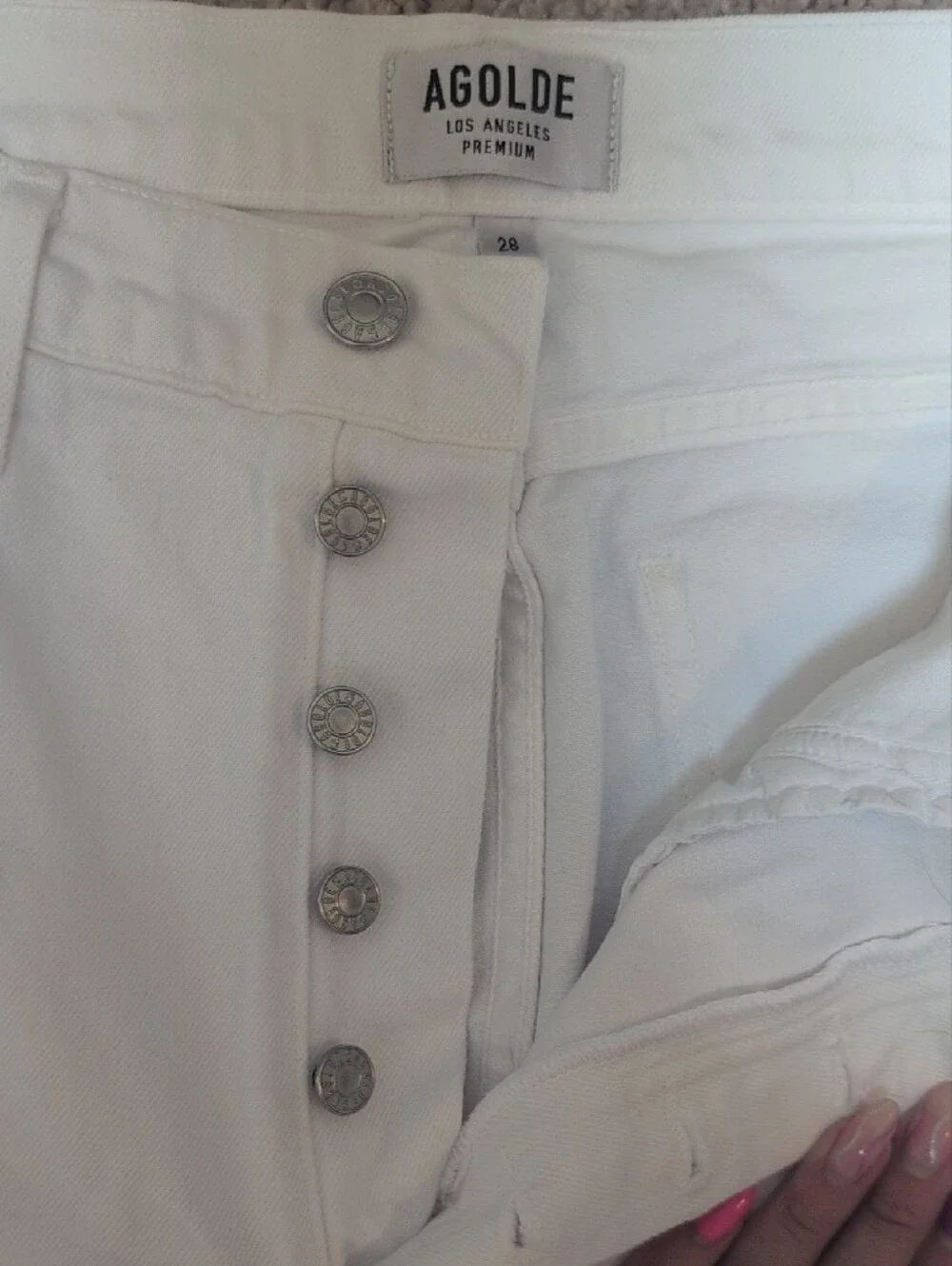 AGOLDE Slim Straight Jeans in White
